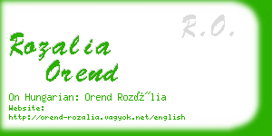 rozalia orend business card